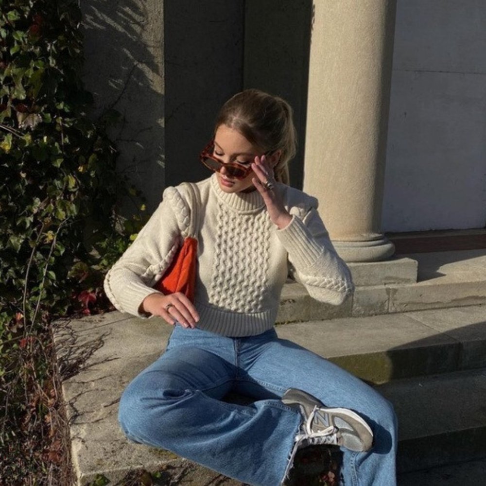 Zara Shoulder Pad Knit Sweater - Picture 11 of 13